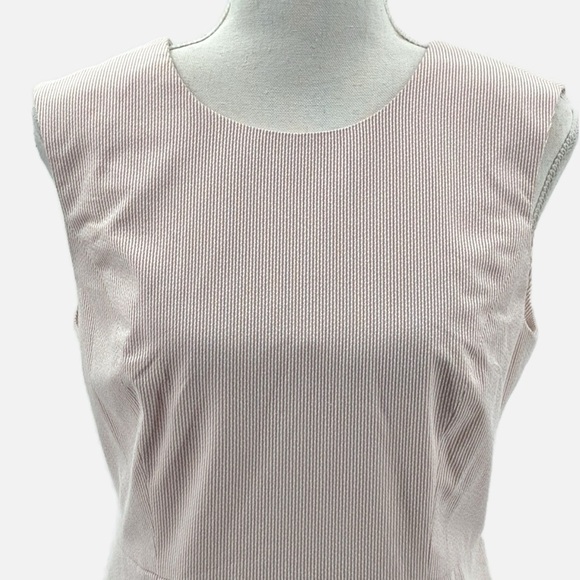 Milly Slim Shift Pinstripe Italian Fabric Seersucker Dress in Pink- NEW - Size 6 - Picture 4 of 10